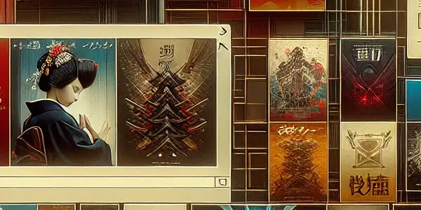 A modern digital interface showcasing colorful thumbnails of Japanese AV movie posters, emphasizing privacy and exploration.