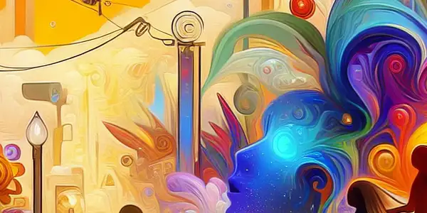 A whimsical fantasy scene featuring playful characters in a vibrant, colorful world inspired by adult animated content.